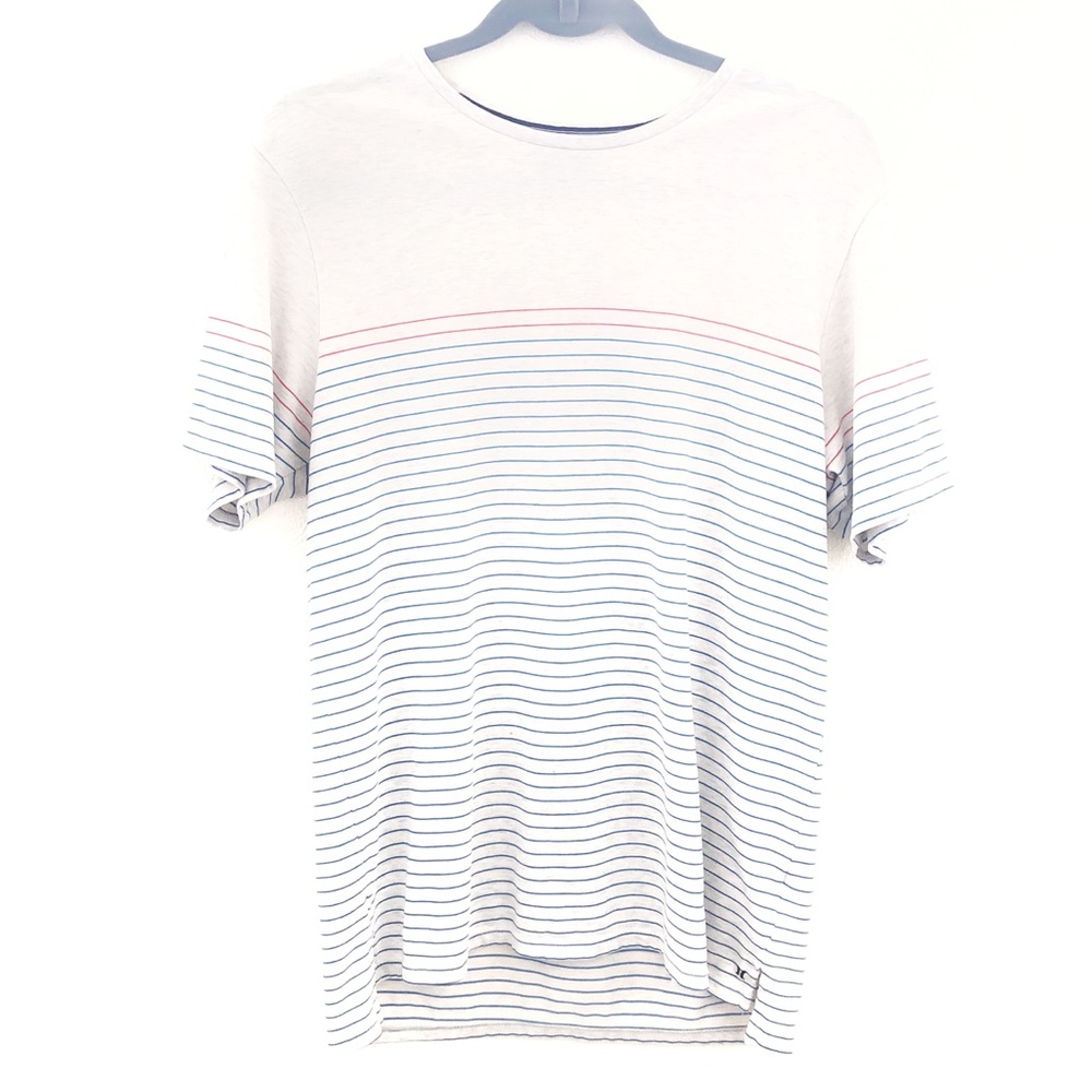 Hurley T-shirt Stripped Cream Size Medium